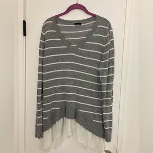 Sweater with a faux sheer detail